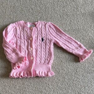 Ralph Lauren Pink Cable Knit Cardigan- 9m